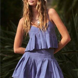 Free People Miko Pleated Two-Piece Tank and Shorts Set